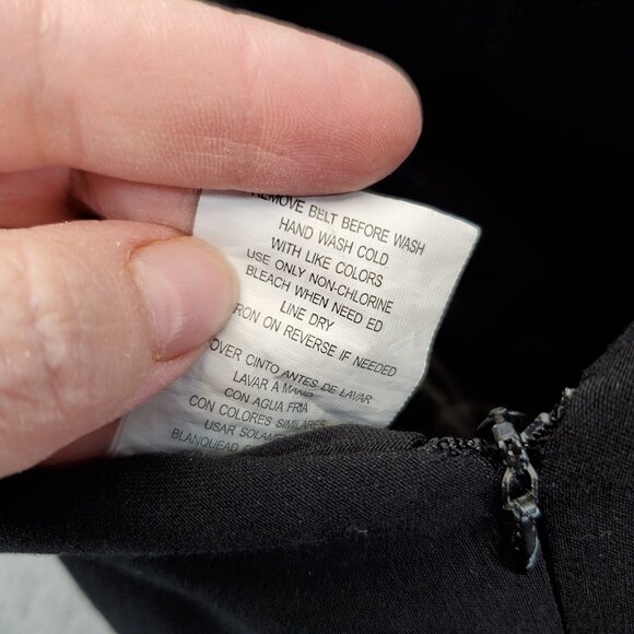 Swing Dress Little Black Dress Sleeveless V Neck Flare Skirt XOXO Size O - Picture 8 of 9